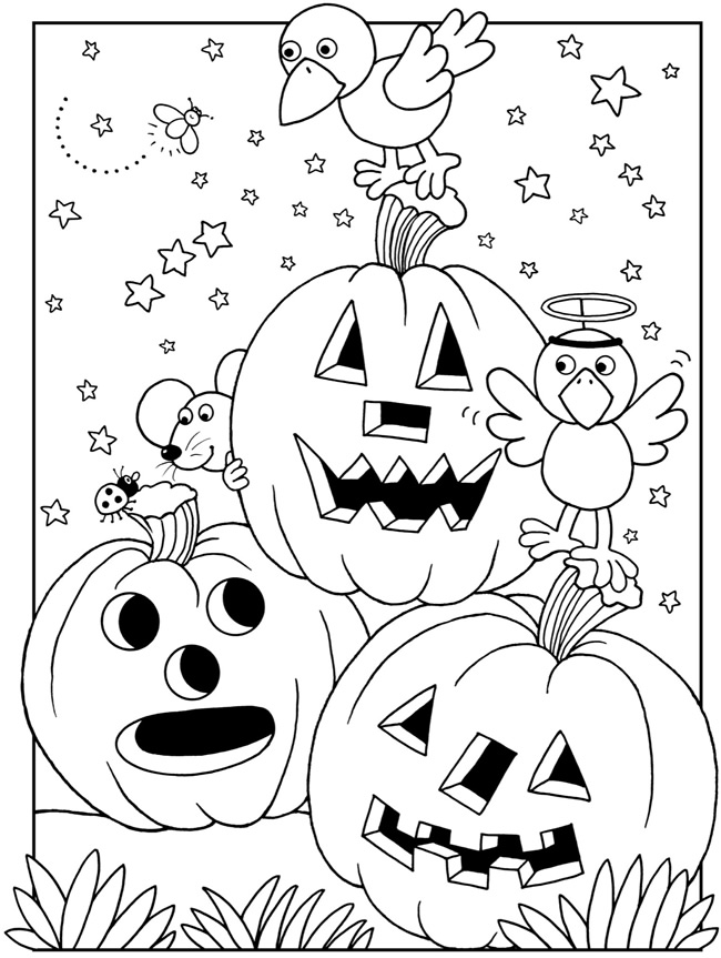 Coloriage Halloween Maternelle Facile Citrouilles - Halloween à imprimer