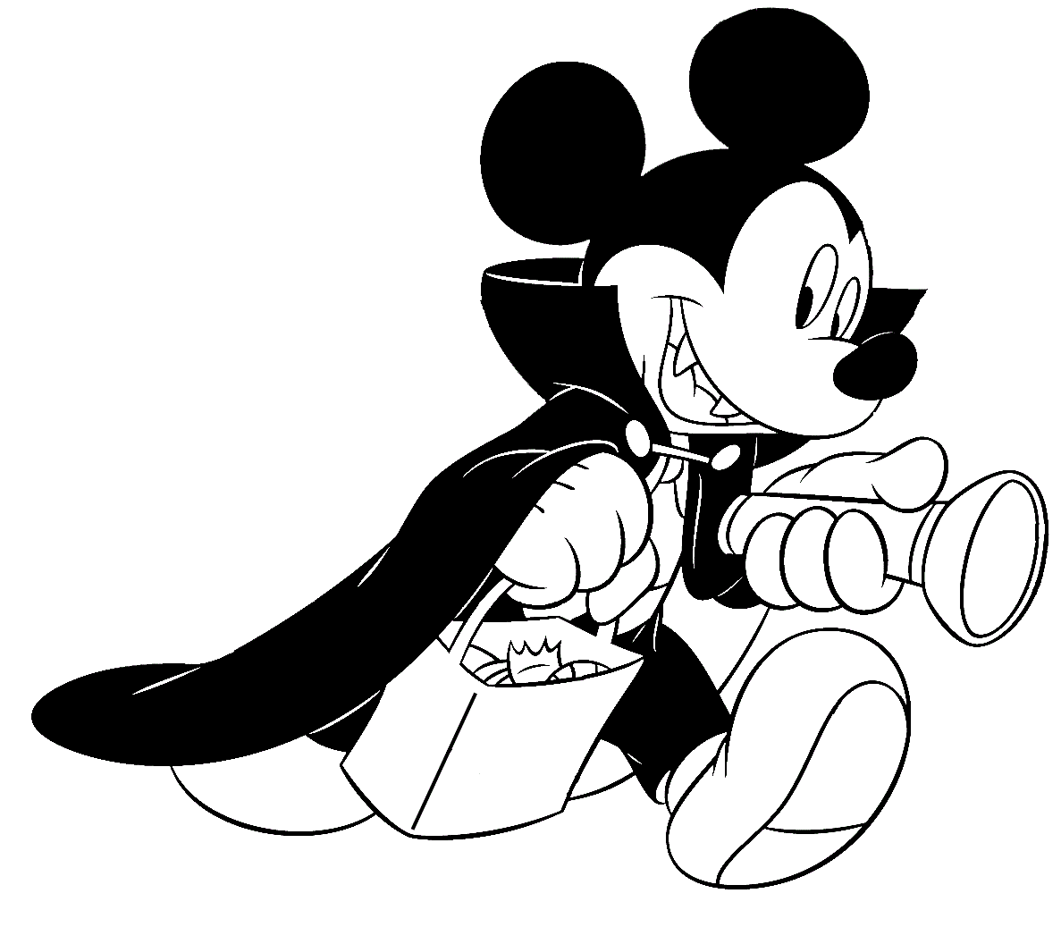 Coloriage Halloween Mickey Mouse Disney - Halloween disney à imprimer