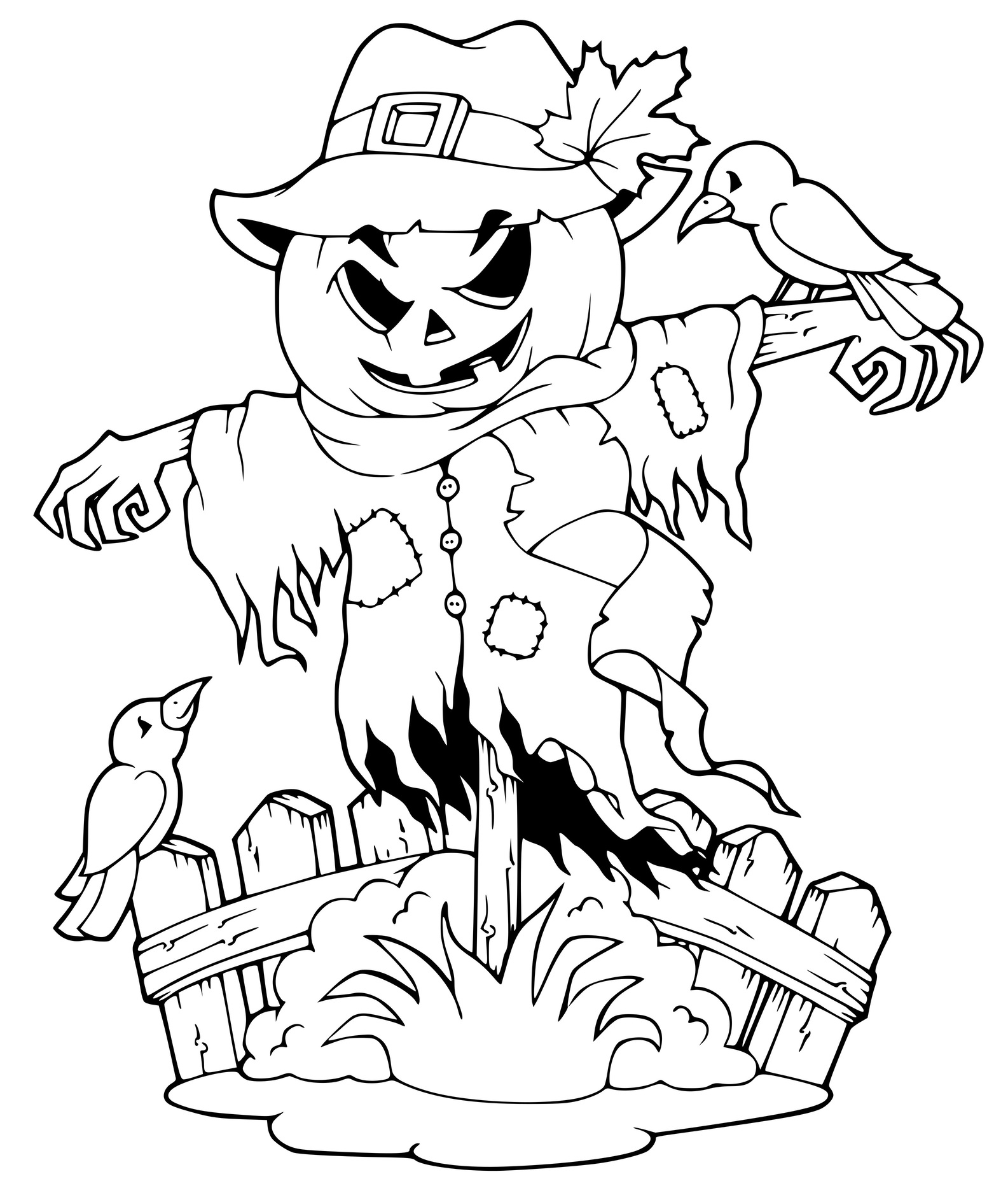 Coloriage Halloween Scarecrow - Halloween à imprimer