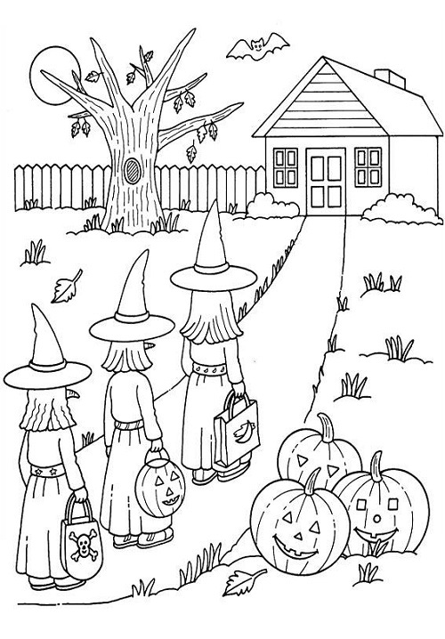 Coloriage Halloween Sorcière - Halloween à imprimer