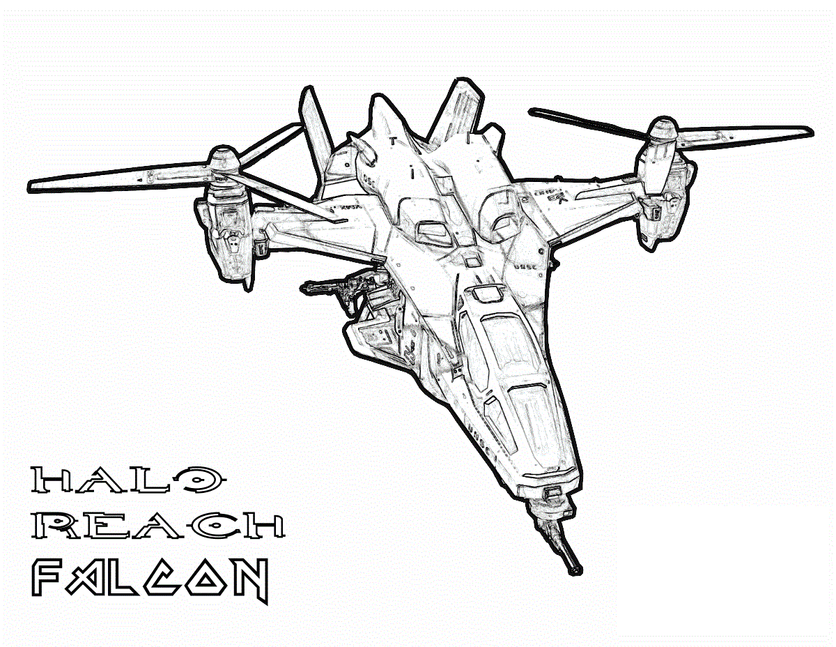 Coloriage Halo Reach Falcon - Halo à imprimer