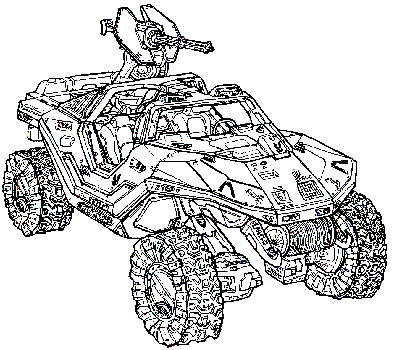 Coloriage Halo Voiture - Halo à imprimer