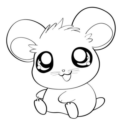 Coloriage Hamster Mignon - Animaux mignon à imprimer