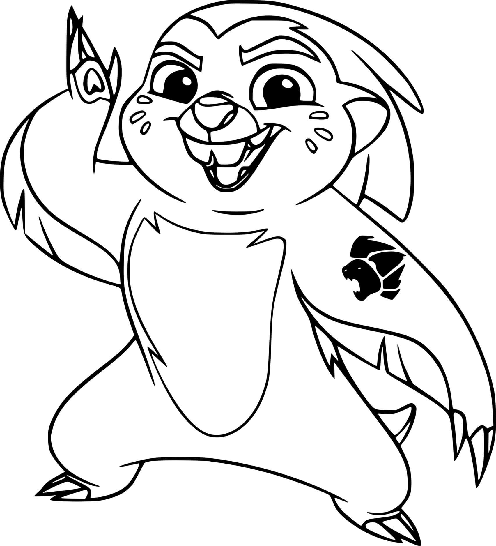 Coloriage Bunga Joyeux - La Garde du Roi Lion - La Garde du Roi lion à imprimer