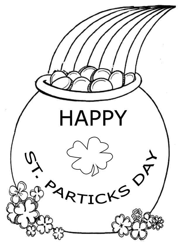 Coloriage Trèfle joyeux de la Saint-Patrick - Saint Patrick à imprimer