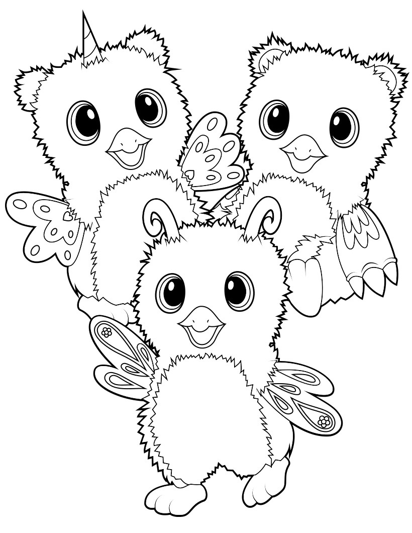 Coloriage Hatchimal Burtle Owlicorn Bearakeet - Hatchimals à imprimer