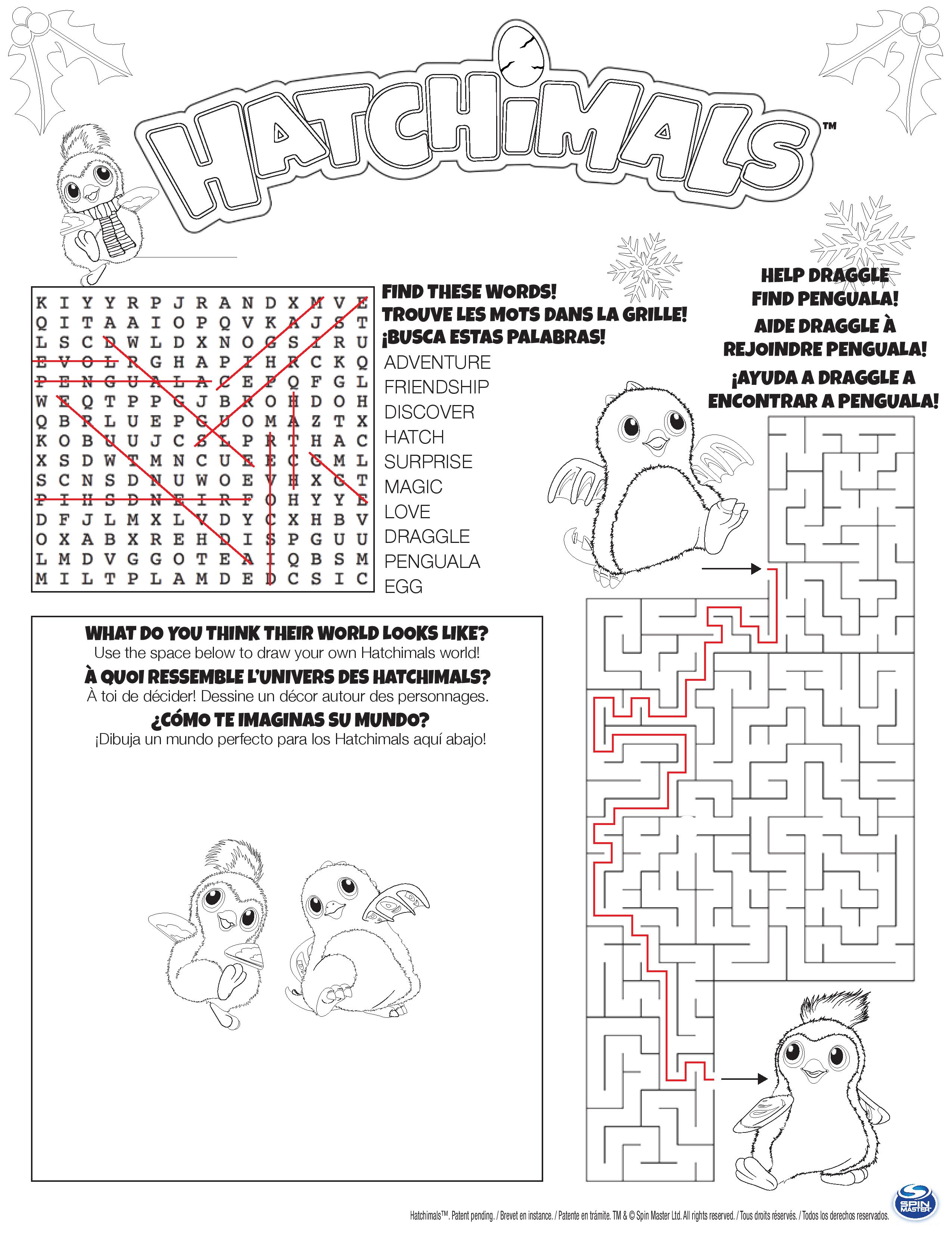 Coloriage Hatchimals Mot Croise Jeux Solutions - Hatchimals à imprimer
