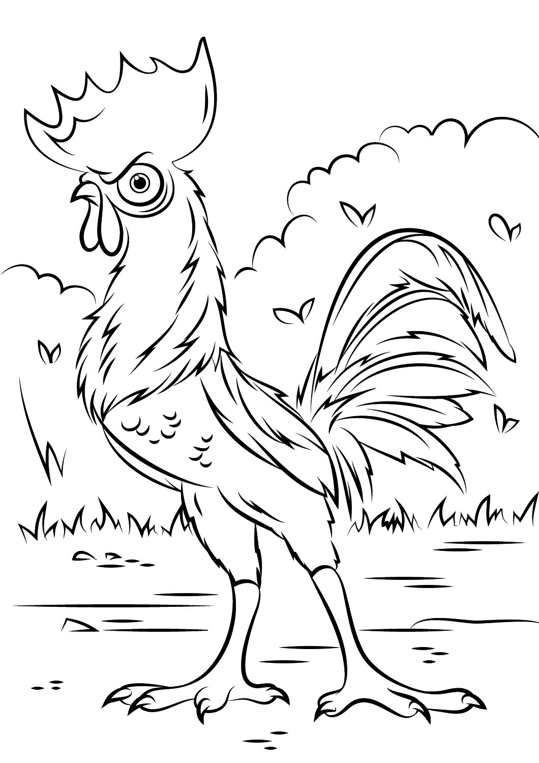 Coloriage Heihei Rooster De Moana Vaiana - Vaiana moana à imprimer