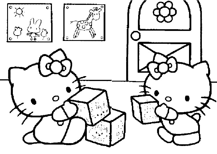 Coloriage Hello Kitty Bébé - Bébé à imprimer