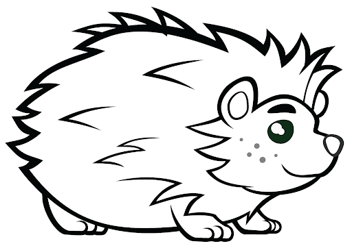 Coloriage Hérisson Avec De Beaux Yeux Animal Mignon - Hérisson à imprimer