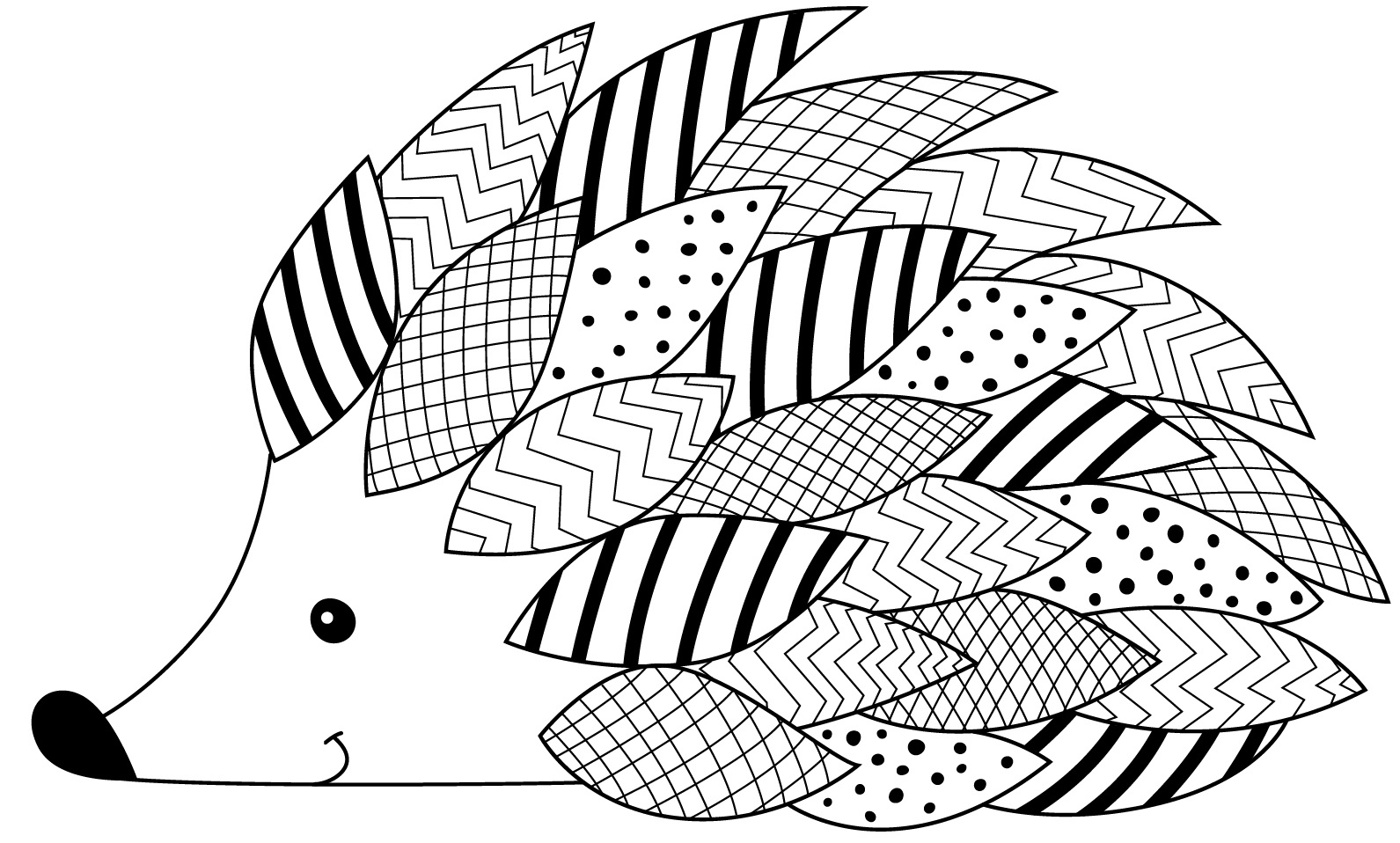 Coloriage Hérisson Avec Plusieurs Motifs - Hérisson à imprimer