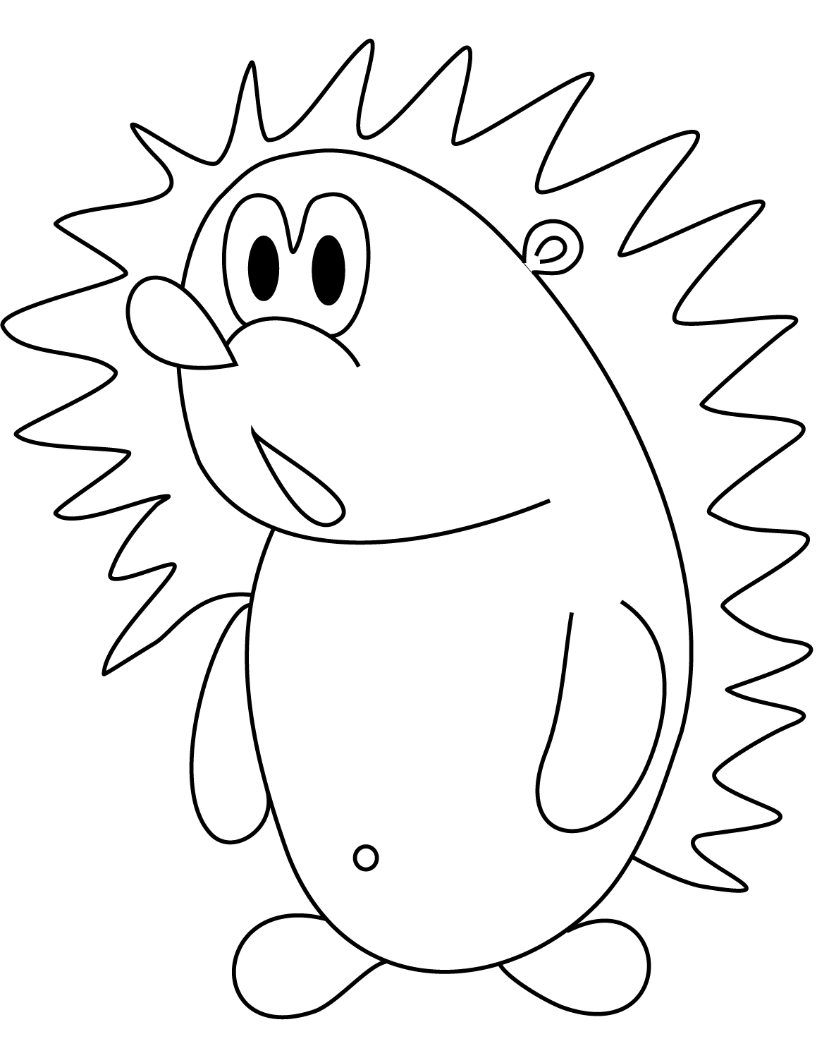 Coloriage Hérisson Est Surpris - Hérisson à imprimer
