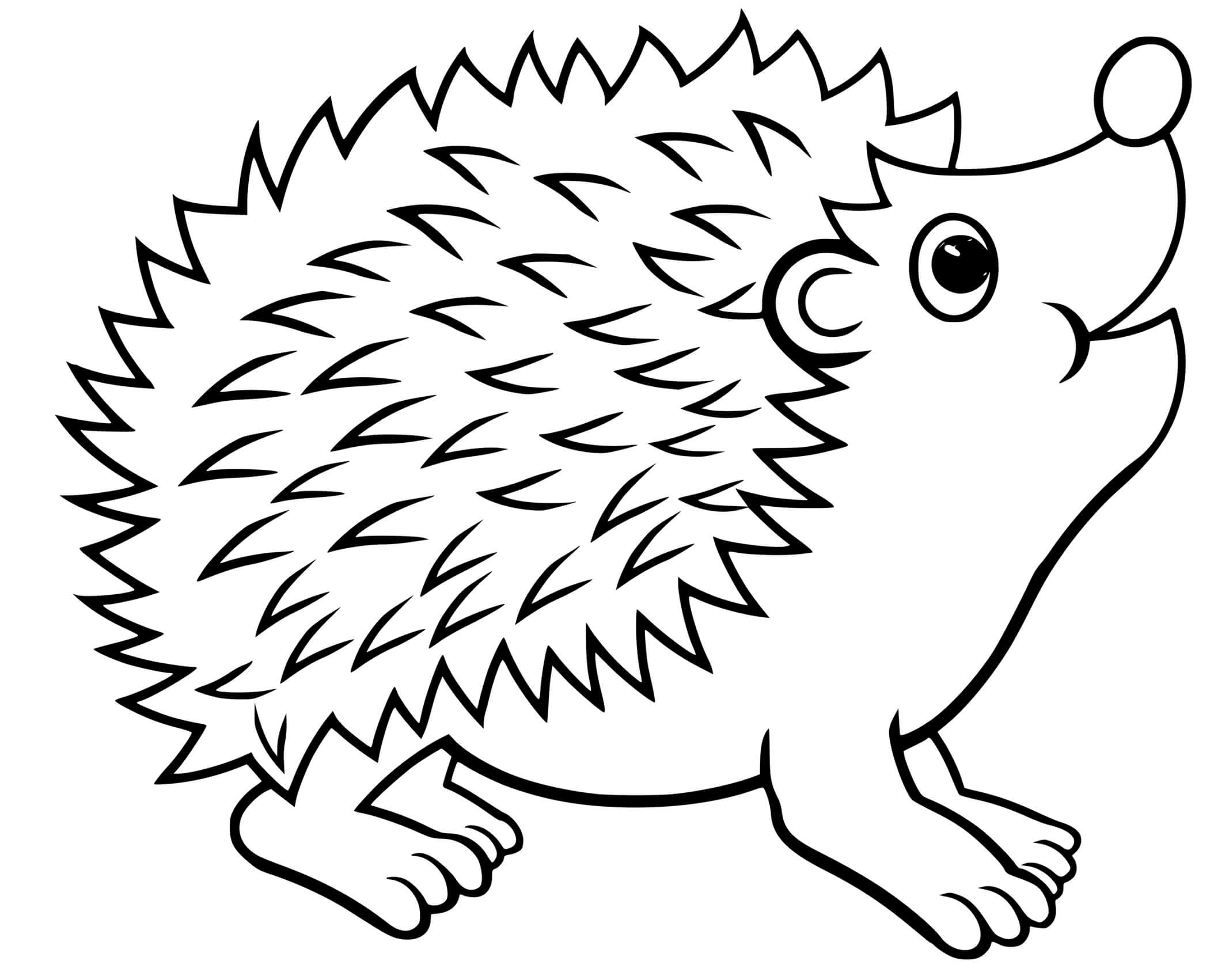 Coloriage Hérisson Mignon Avec De Jolies Yeux - Hérisson à imprimer