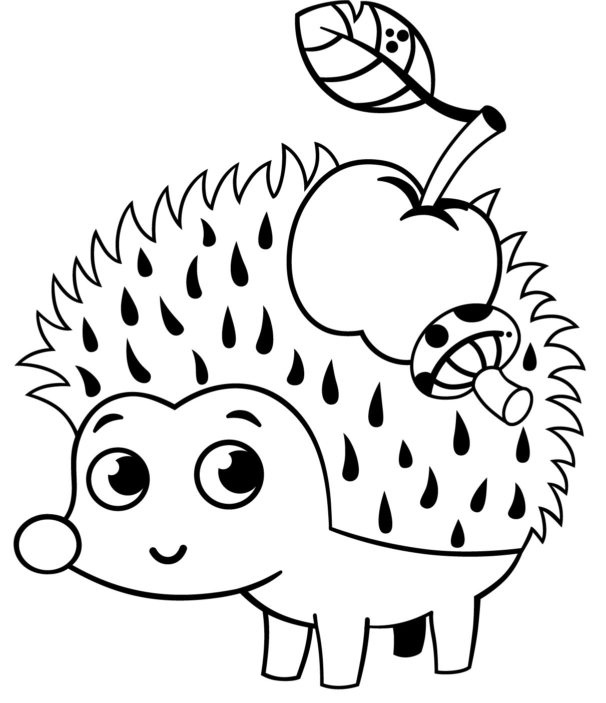 Coloriage Hérisson Mignon Enfants - Hérisson à imprimer