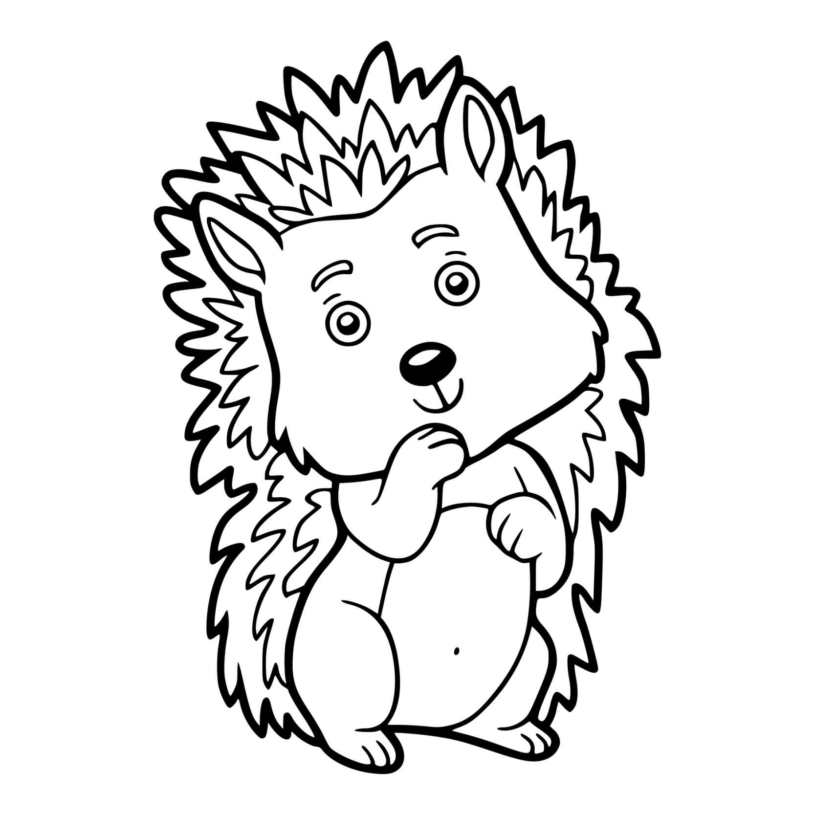 Coloriage Hérisson Mignon Timide - Hérisson à imprimer