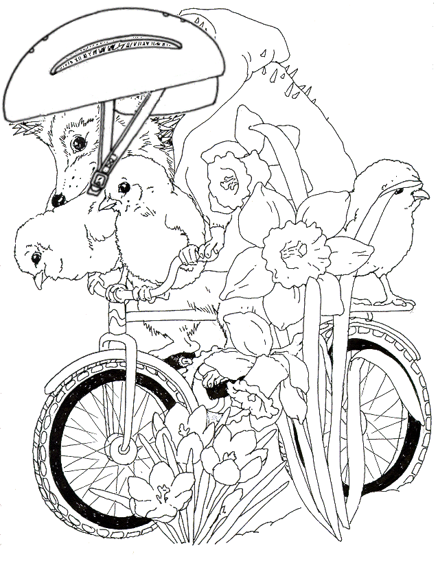 Coloriage Hérisson Sur Un Vélo - Hérisson à imprimer