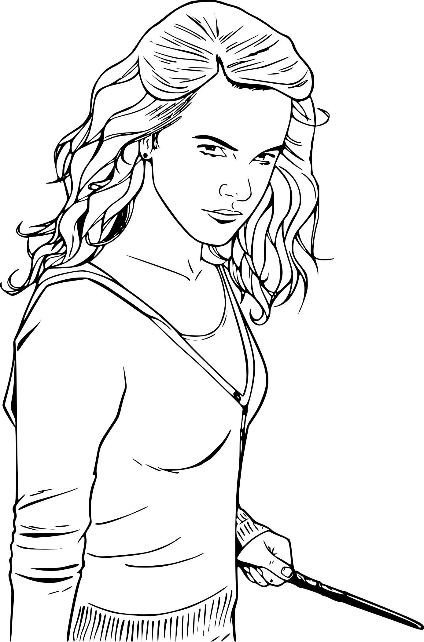 Coloriage Hermione De Harry Potter - Harry potter à imprimer