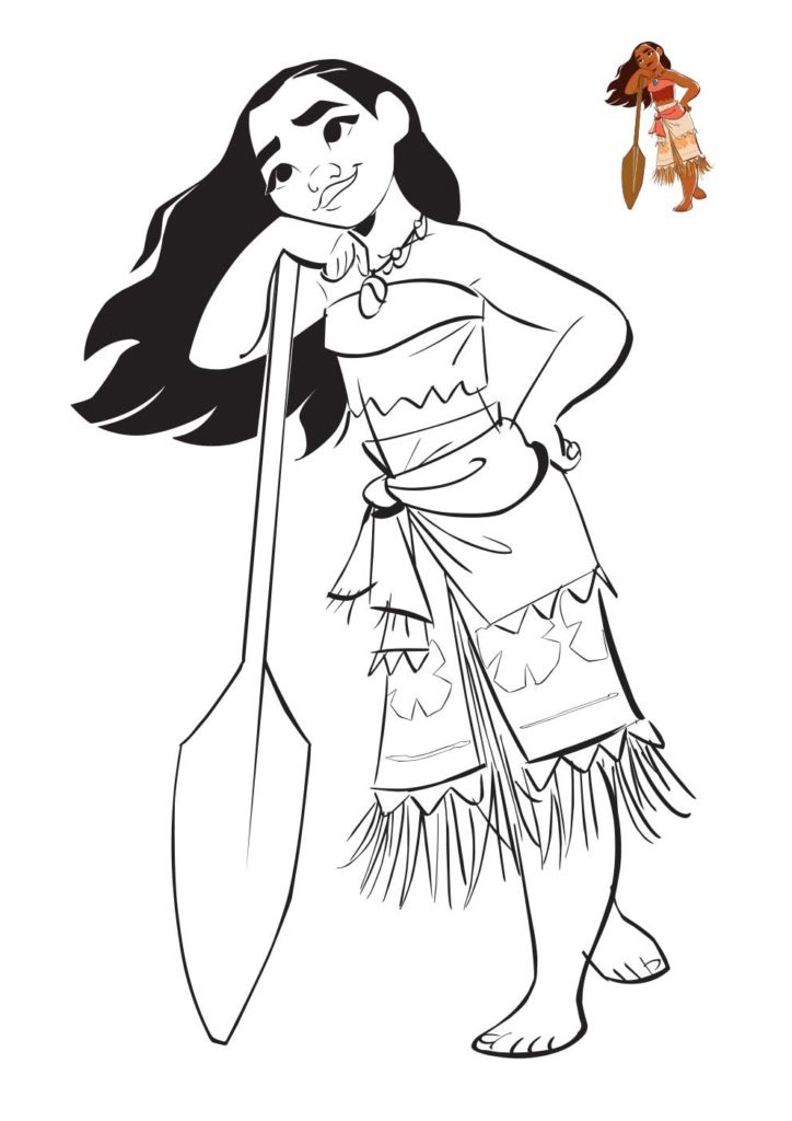 Coloriage Héroïne Vaiana - Vaiana moana à imprimer