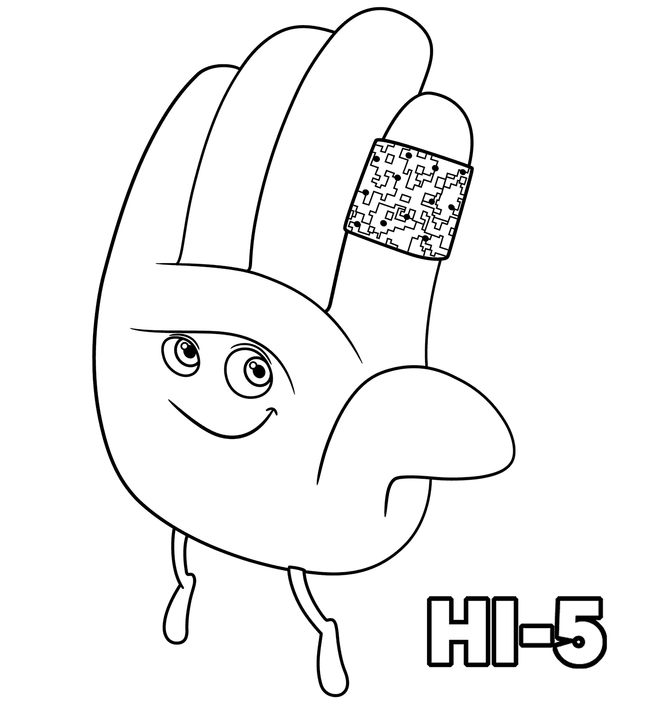Coloriage Emoji Qui Fait Un High Five - Le Monde secret des Emojis à imprimer