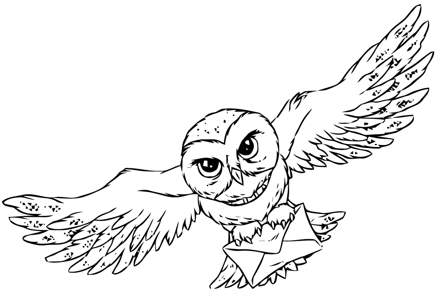 Coloriage Hibou Harry Potter - Hibou à imprimer