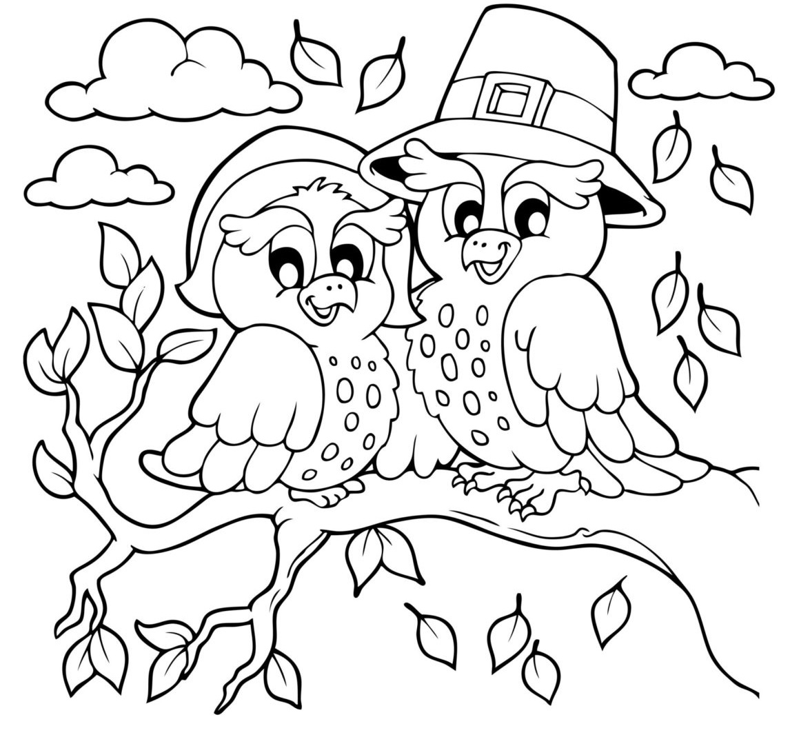 Coloriage Hibou Pour Action De Grace - Action de grâce à imprimer