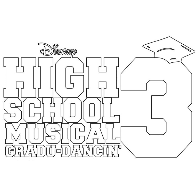 Coloriage Alphabet Disney High School Musical 3 - Alphabet disney à imprimer