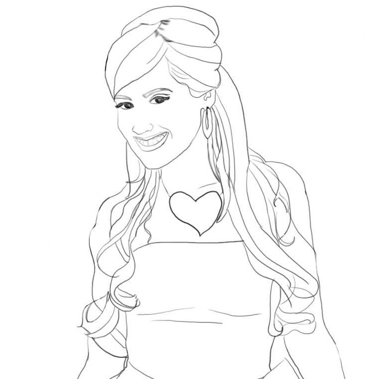 Coloriage High School Musical Gabriella Montez - Alphabet disney à imprimer