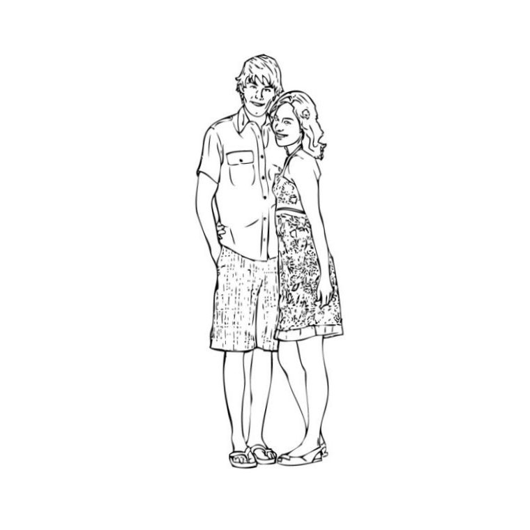 Coloriage High School Musical Troy Et Gabriella - Alphabet disney à imprimer