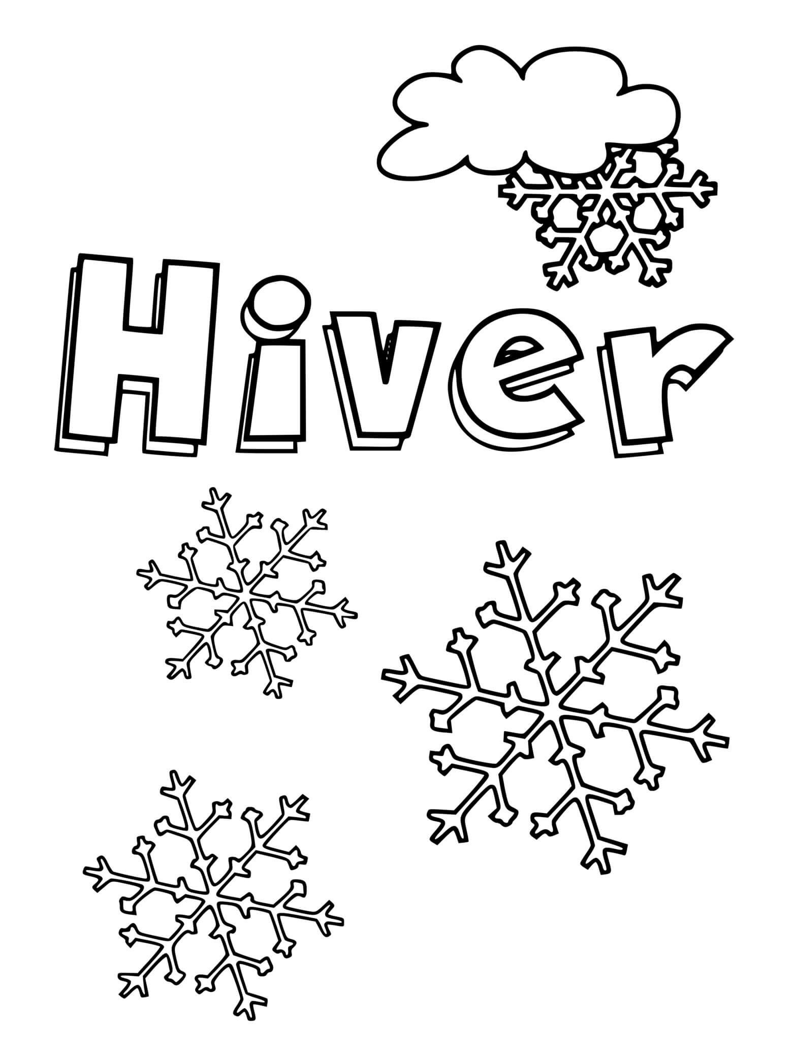Coloriage Hiver Mois De Décembre - Hiver à imprimer