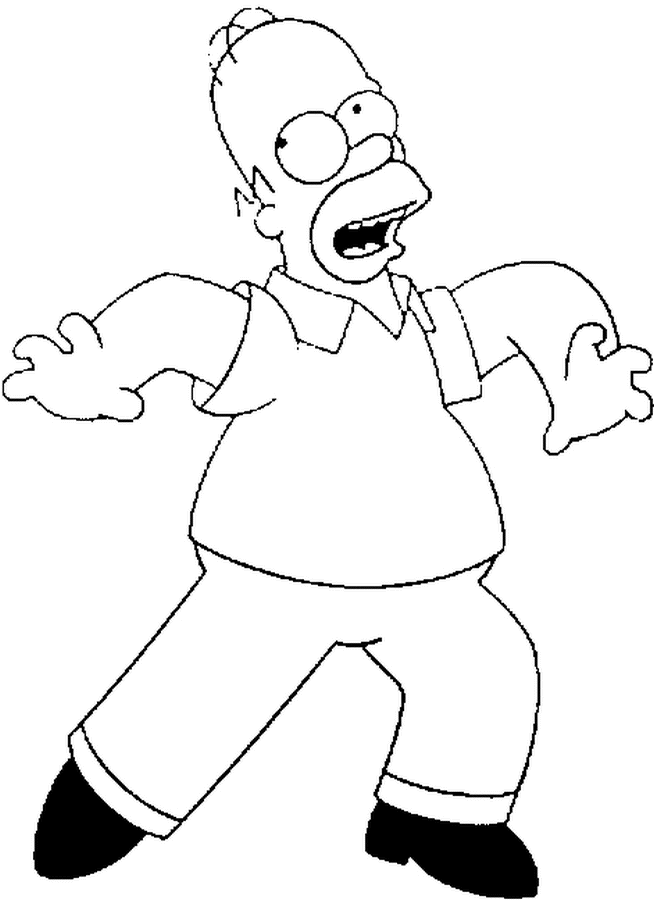 Coloriage Homer Sur La Pointe Des Pieds - Simpson à imprimer