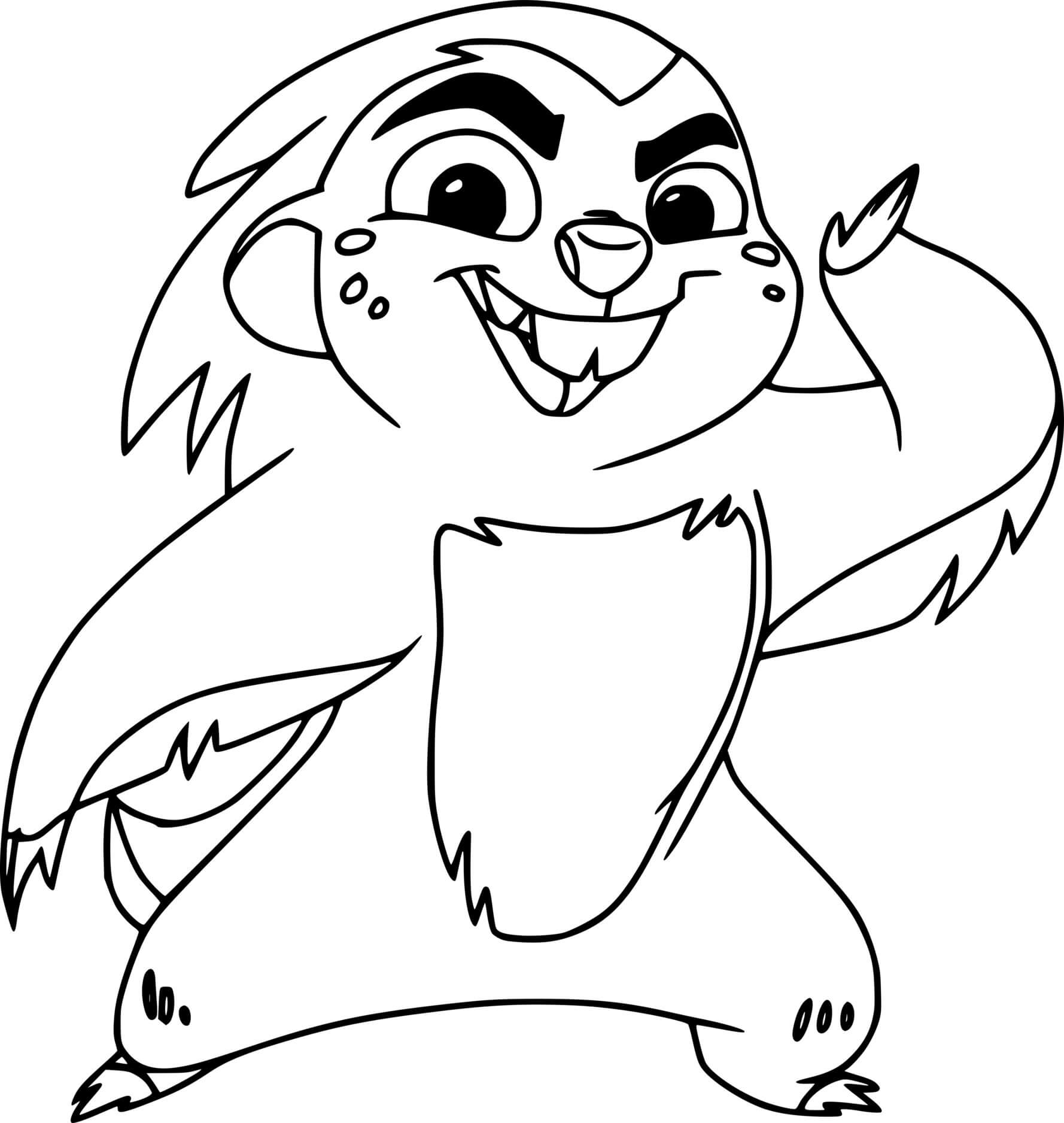 Coloriage Honey Badger Bunga - La Garde du Roi lion à imprimer