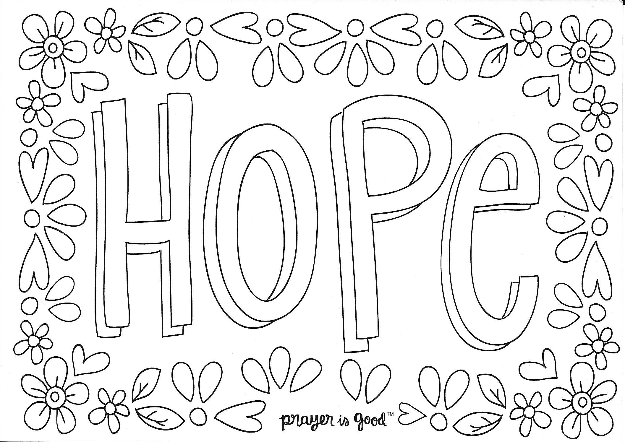 Coloriage Hope Espoir Cancer Du Sein - Cancer du sein à imprimer