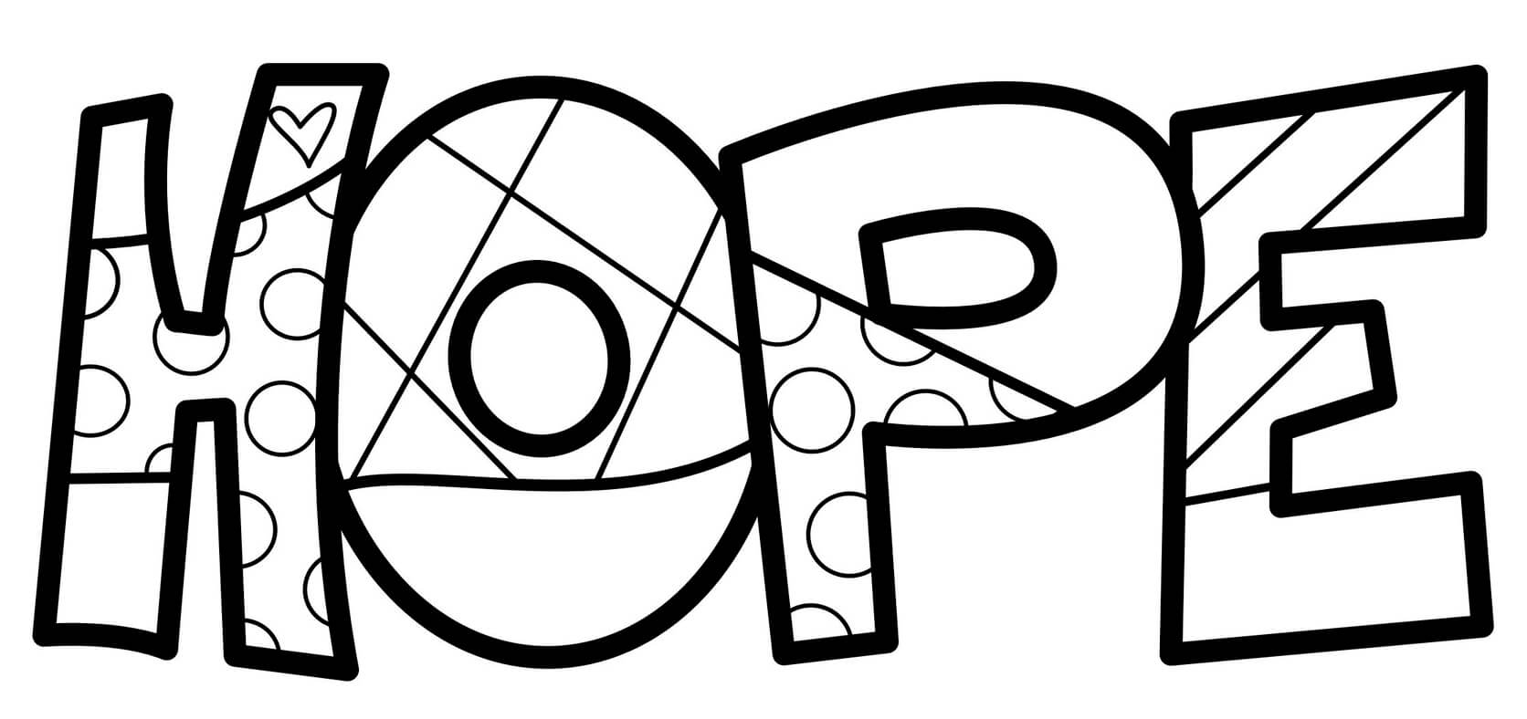 Coloriage Hope Par Britto - Romero britto à imprimer