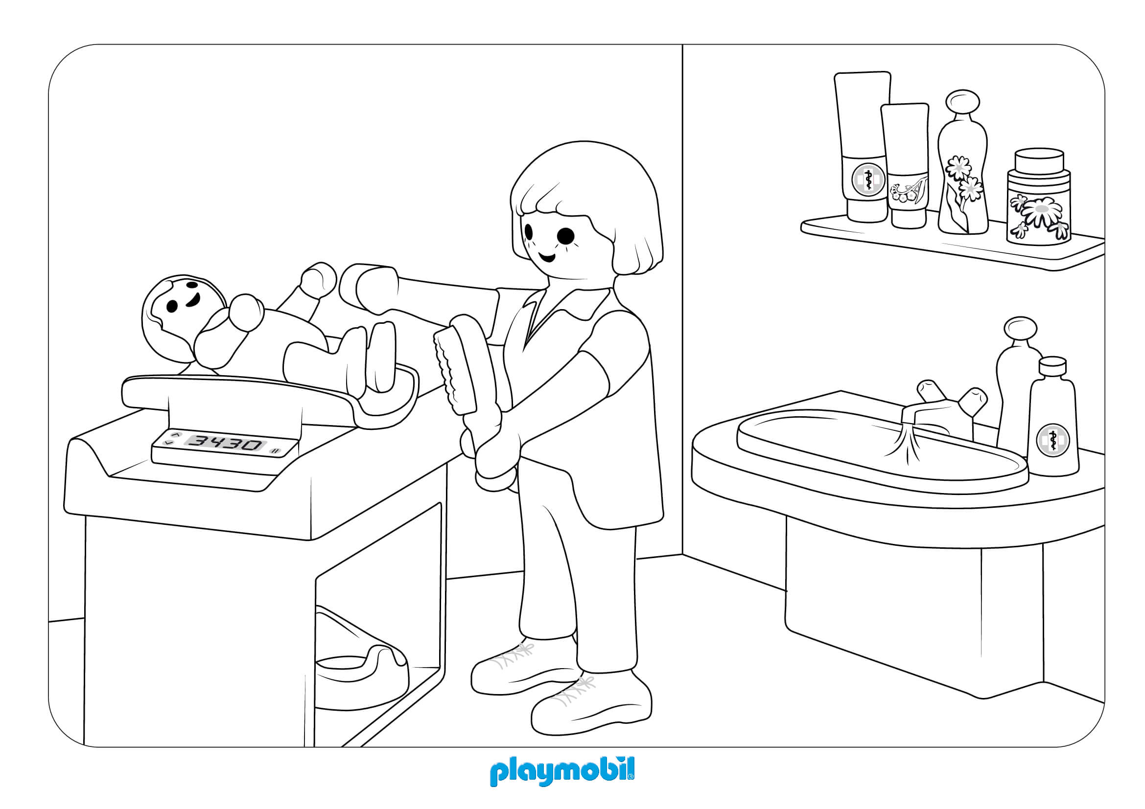 Coloriage Hopital Pediatrique 2 - Playmobil à imprimer