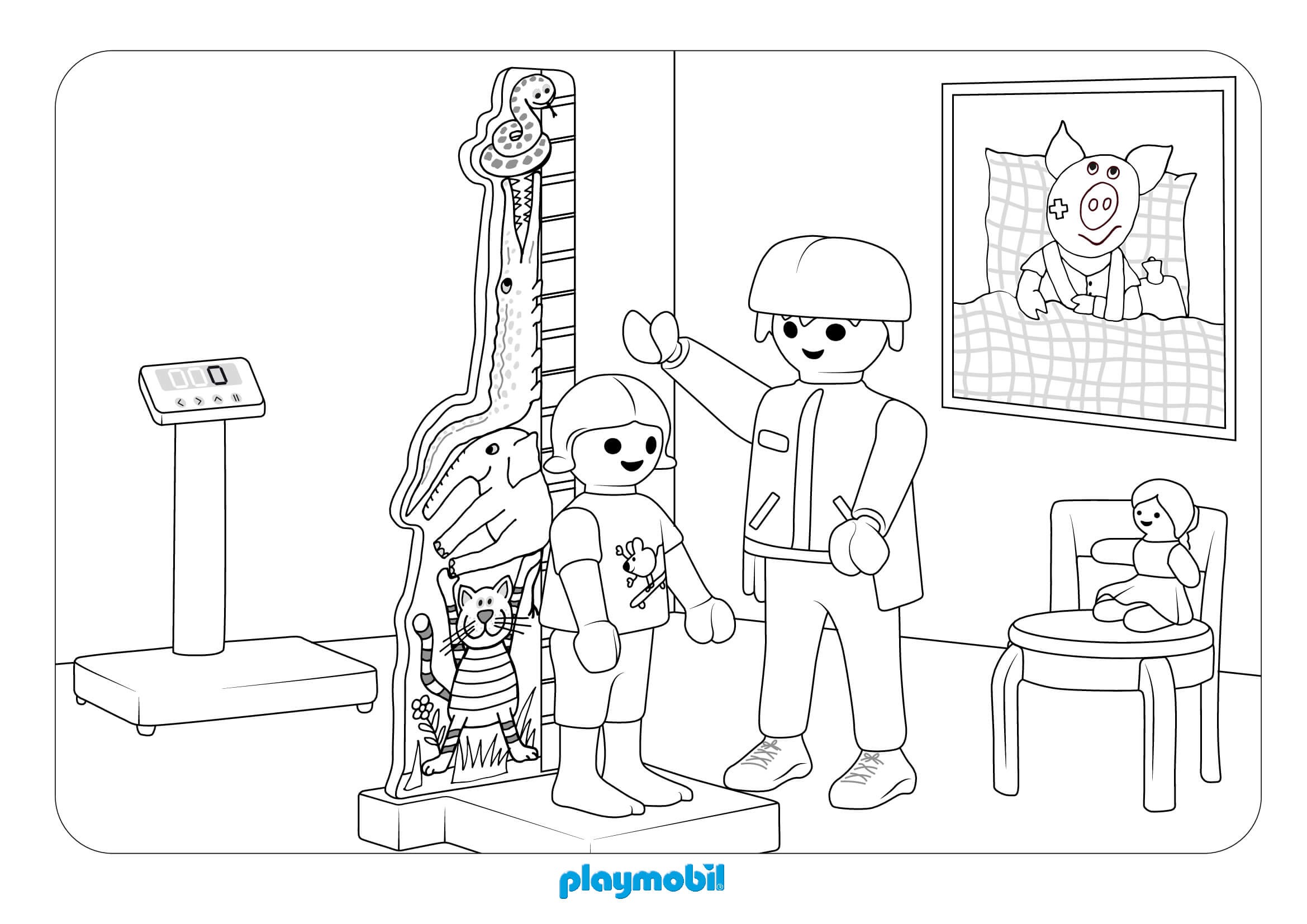 Coloriage Hopital Pediatrique - Playmobil à imprimer
