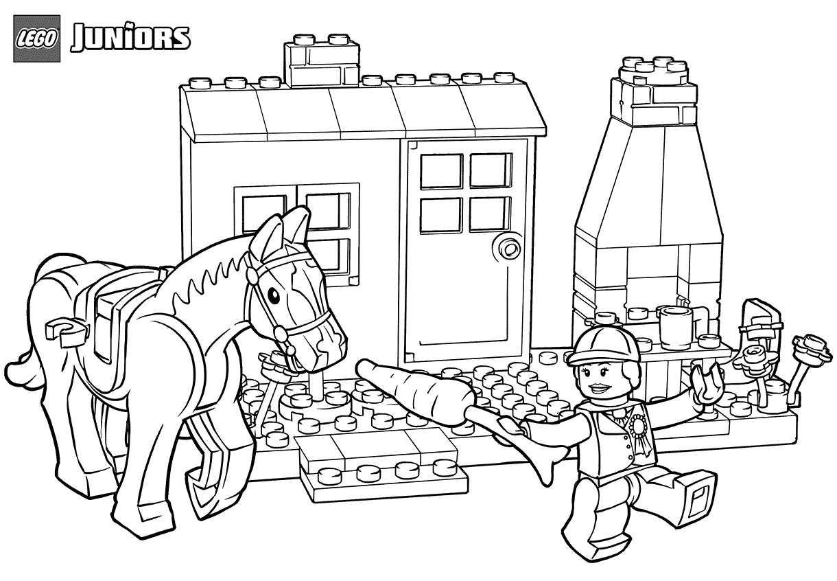 Coloriage Horse Stables Lego - Lego junior à imprimer