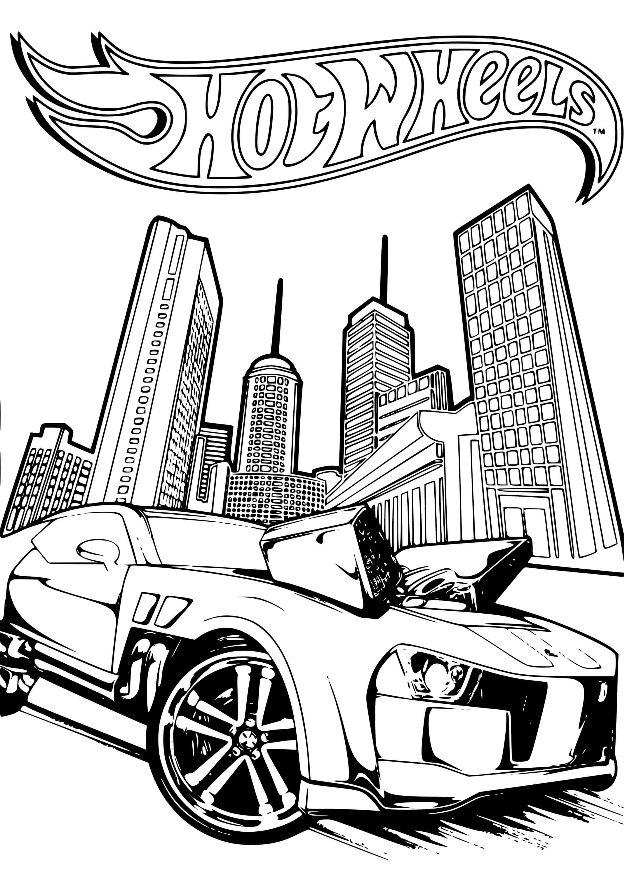 Coloriage Hot Wheels Pontiac G8 en vitesse - Hot wheels à imprimer