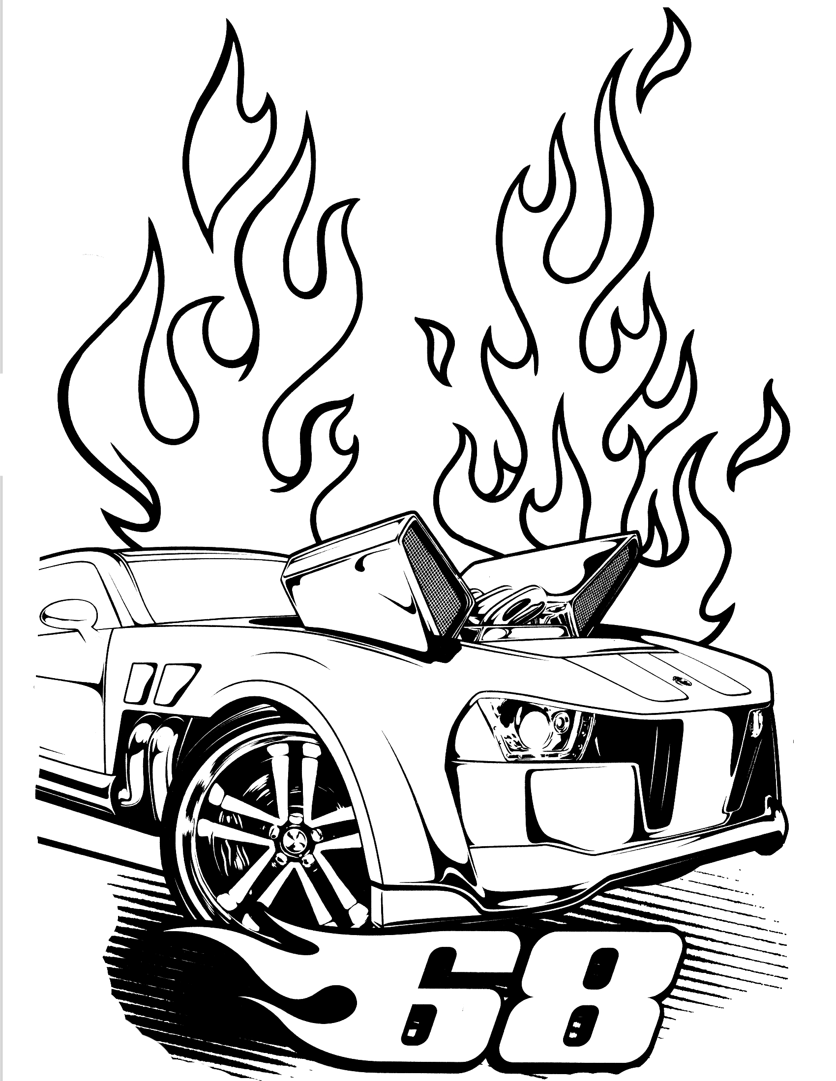 Coloriage Hot Wheels Pontiac G8 - Hot wheels à imprimer