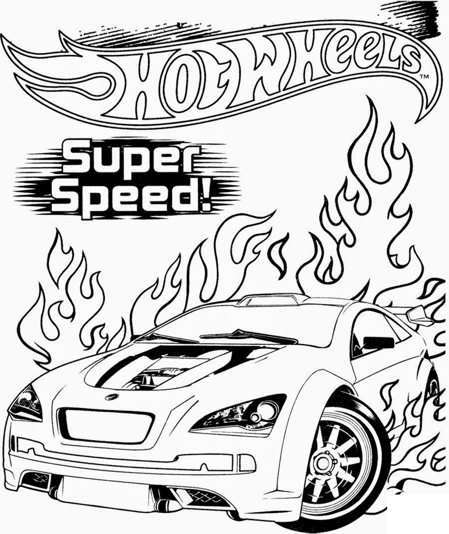 Coloriage Hot Wheels Super Vitesse - Hot wheels à imprimer