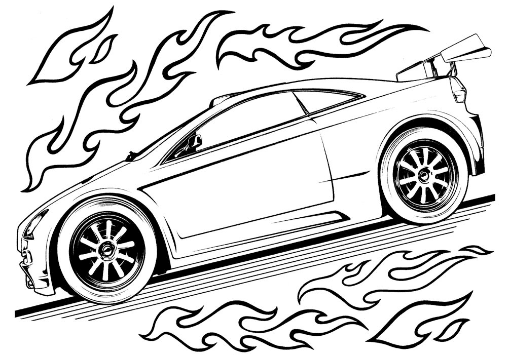 Coloriage Hot Wheels Voiture - Hot wheels à imprimer