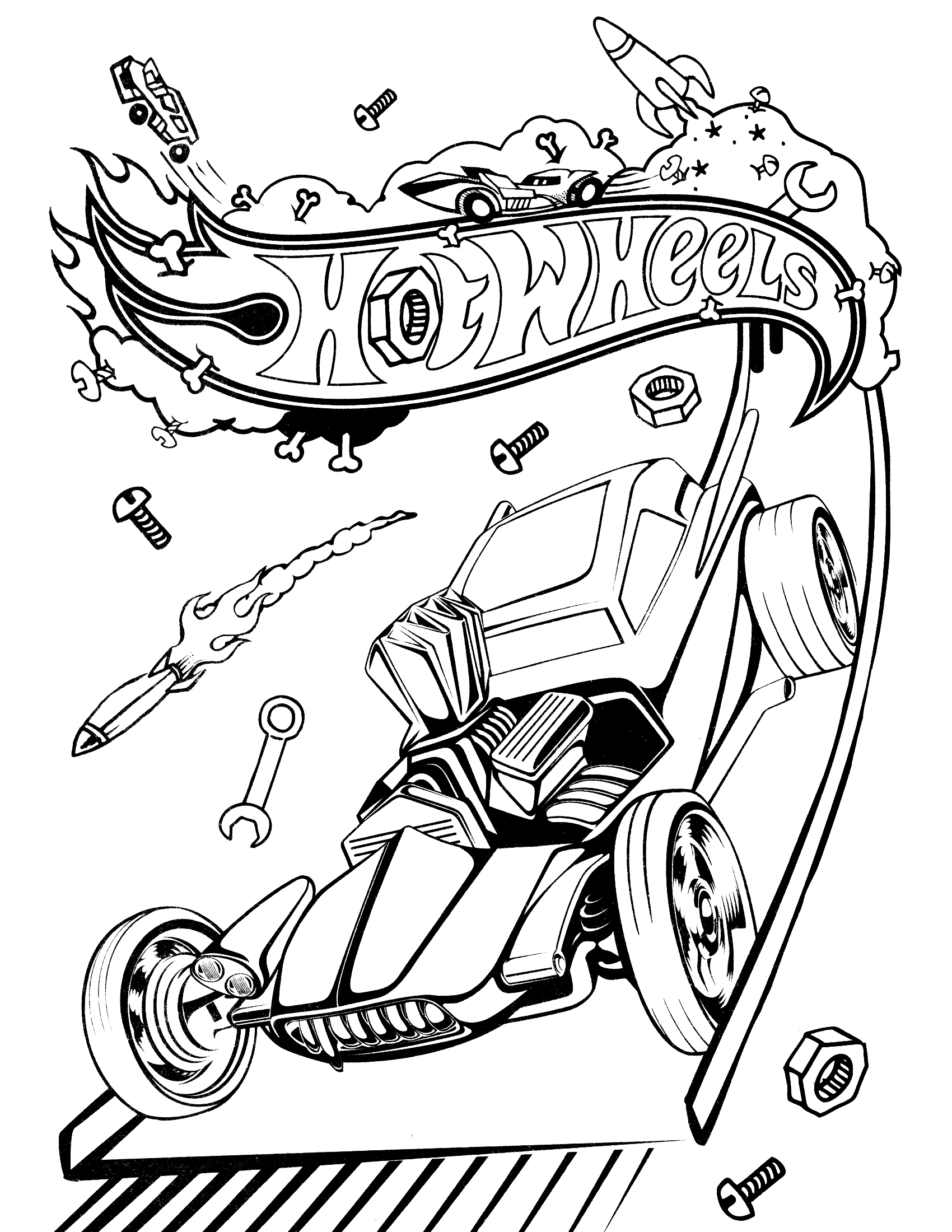 Coloriage Hot Wheelss - Hot wheels à imprimer