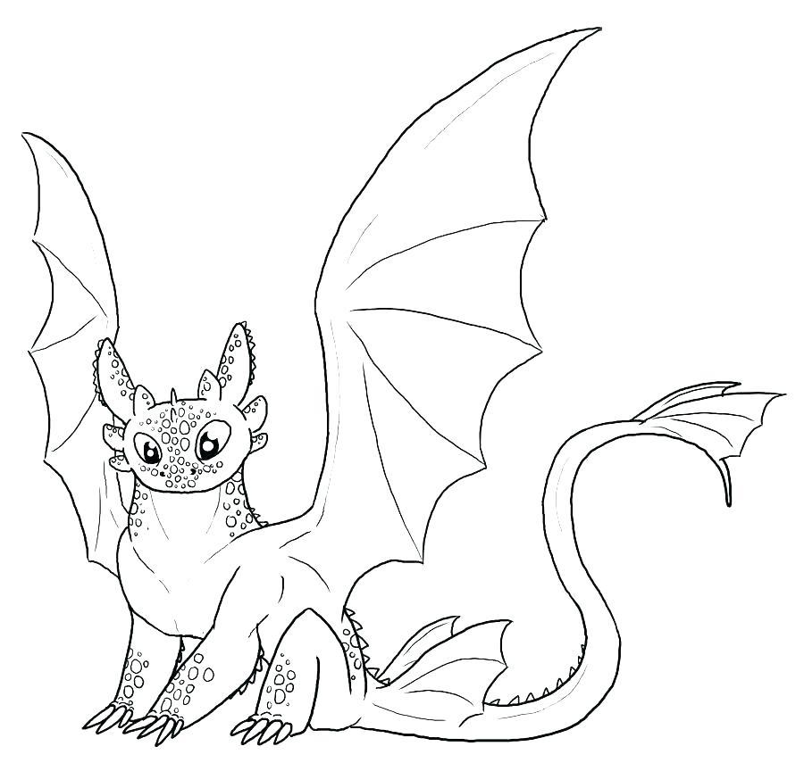 Coloriage Sans-Dent Adorable à Colors - Dragon à imprimer