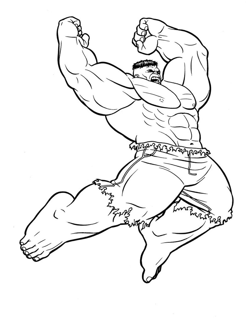 Coloriage Hulk Ami De Flash Super Héros - Super héros à imprimer