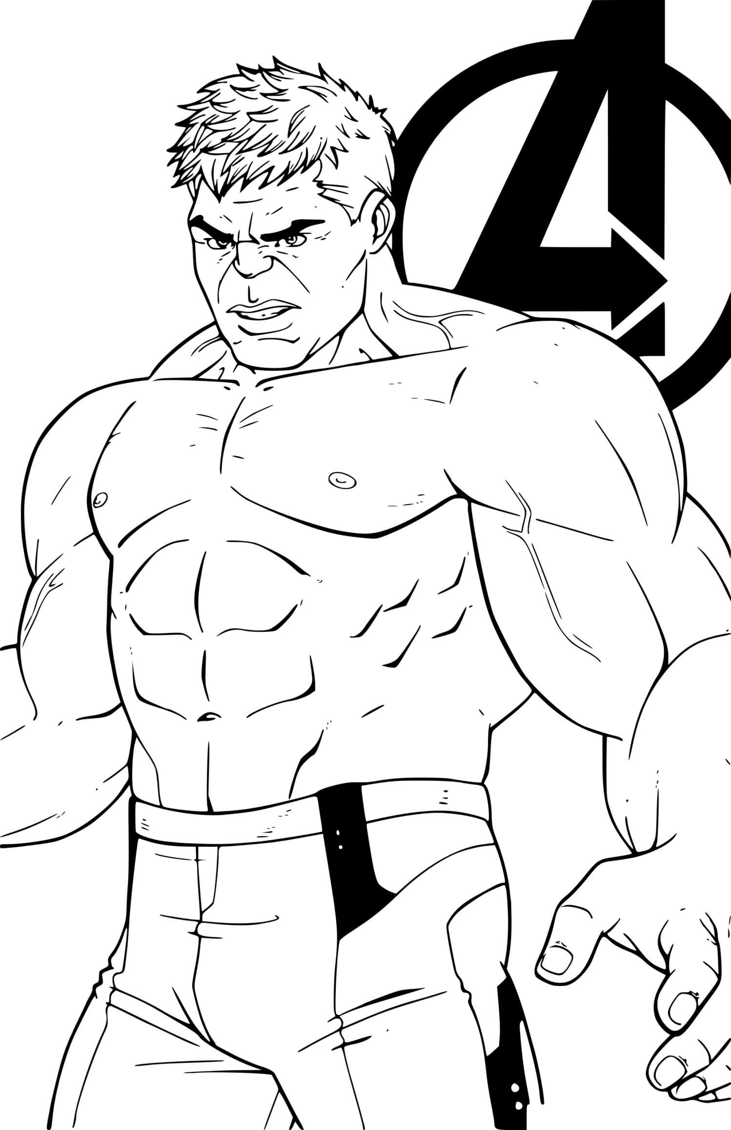 Coloriage Hulk Avengers Endgame - Hulk à imprimer