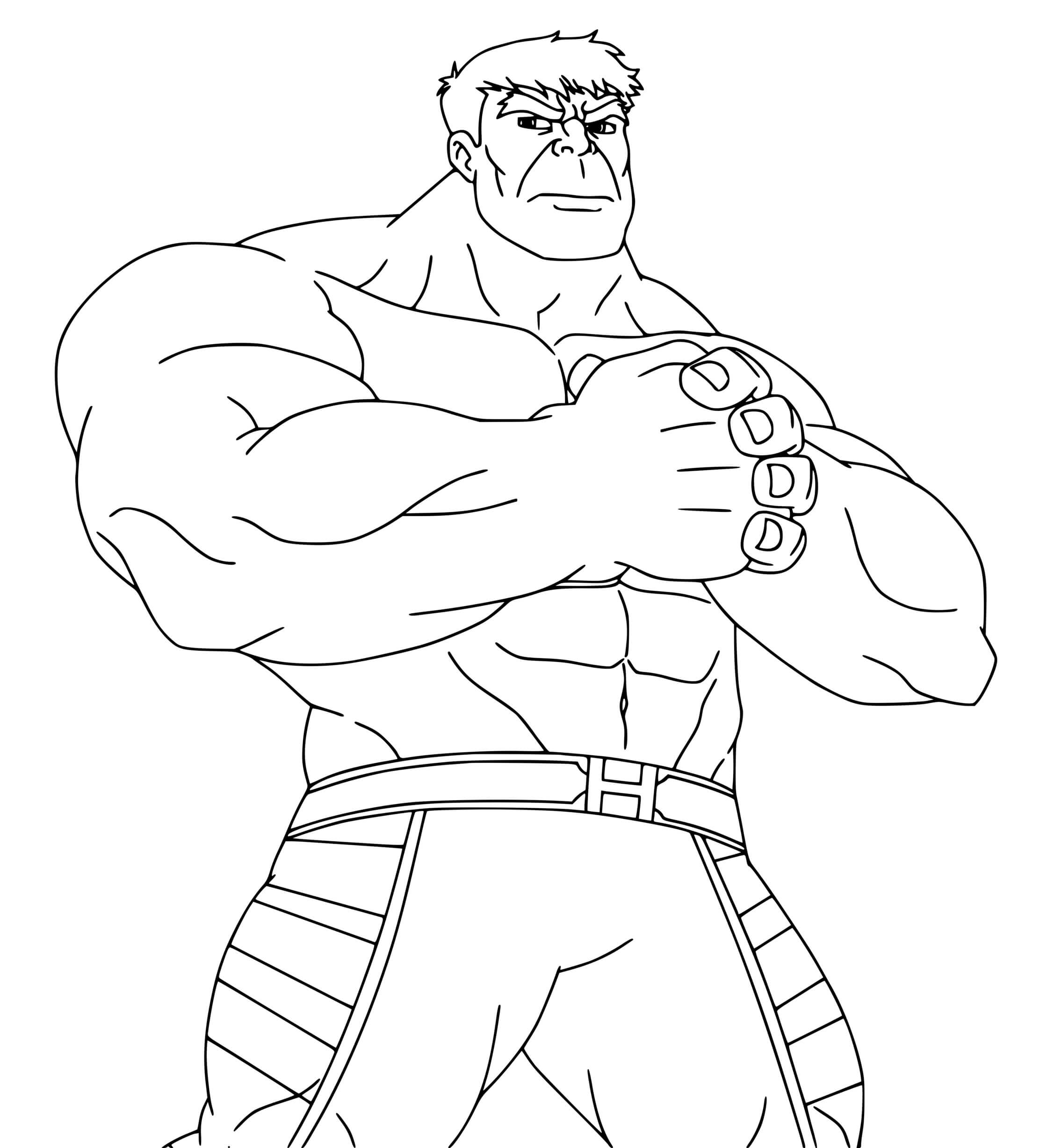 Coloriage Hulk Peut Soulever Une Centaine De Tonnes - Hulk à imprimer