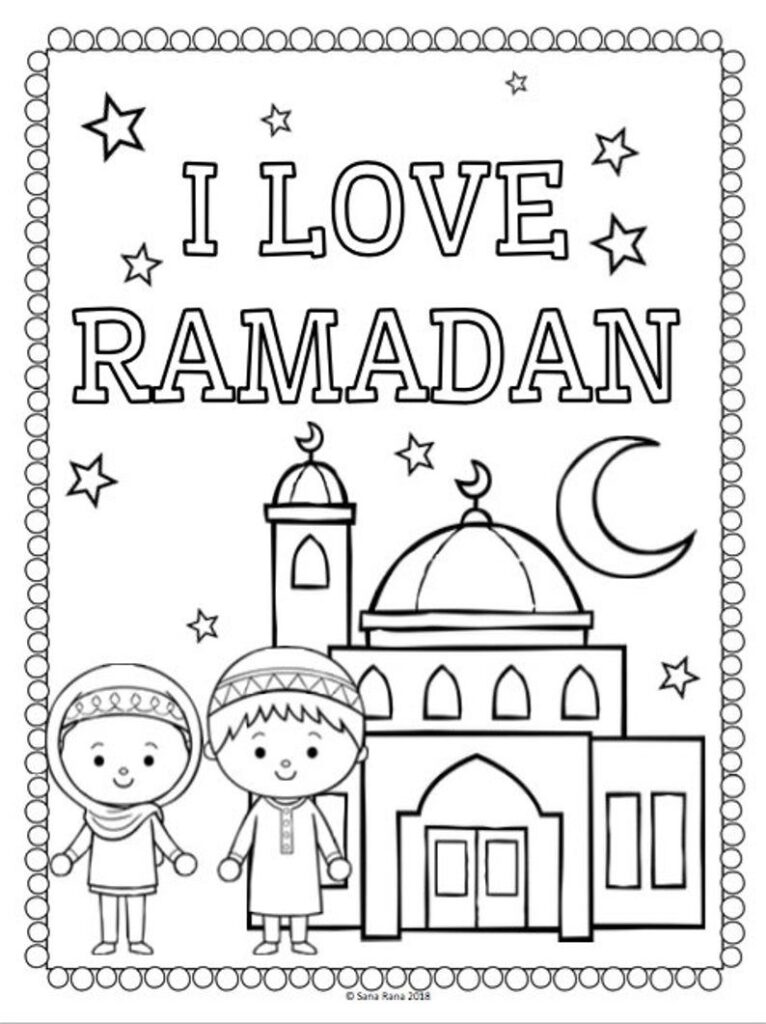 Coloriage I Love Ramadan - Ramadan à imprimer