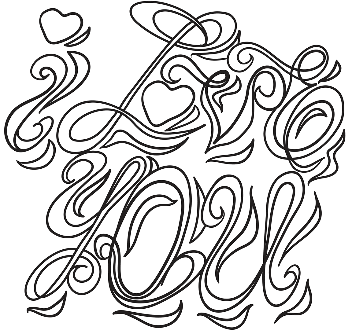Coloriage I Love You Saint Valentin - Saint-Valentin à imprimer