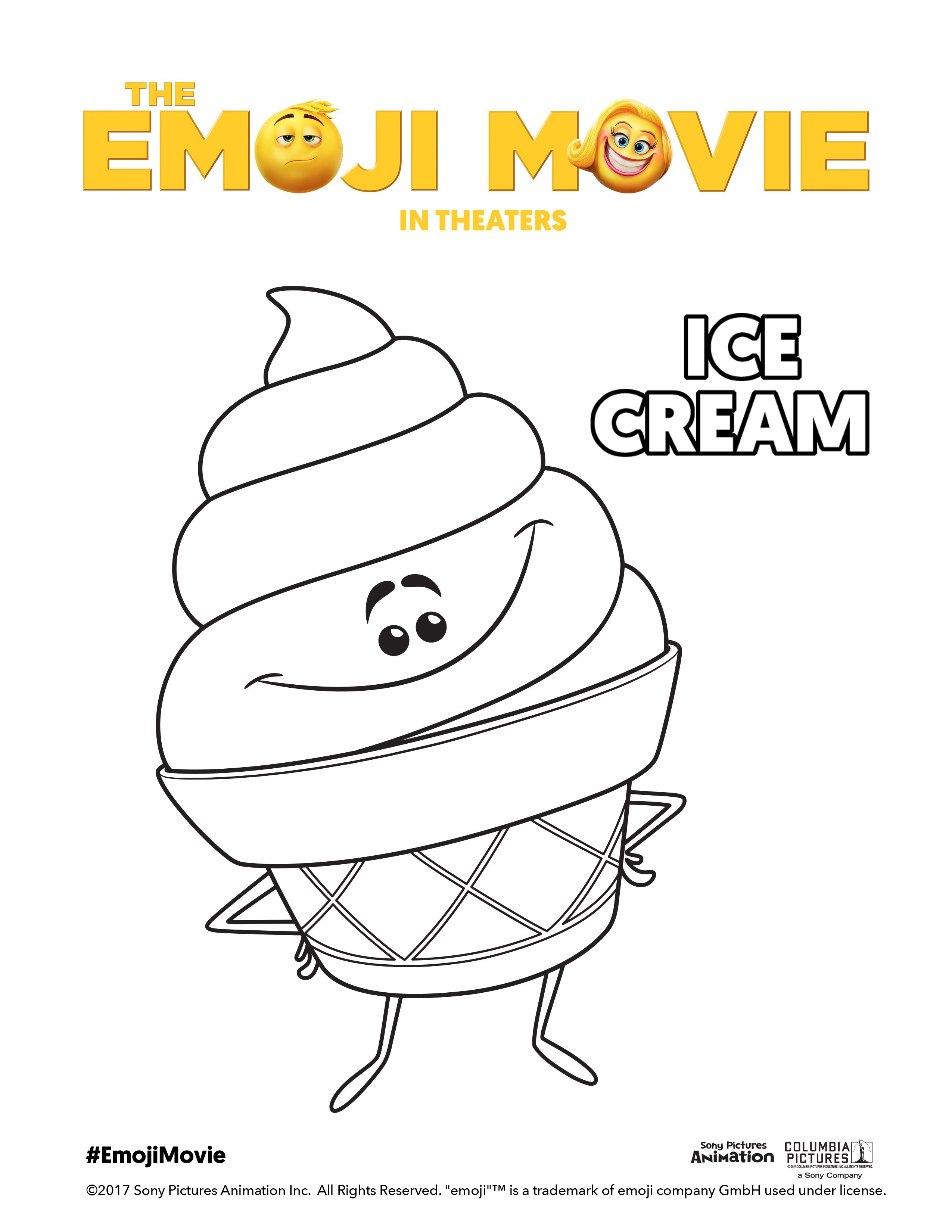 Coloriage Ice Cream Emoji Monde Secret Des Emojis - Le Monde secret des Emojis à imprimer