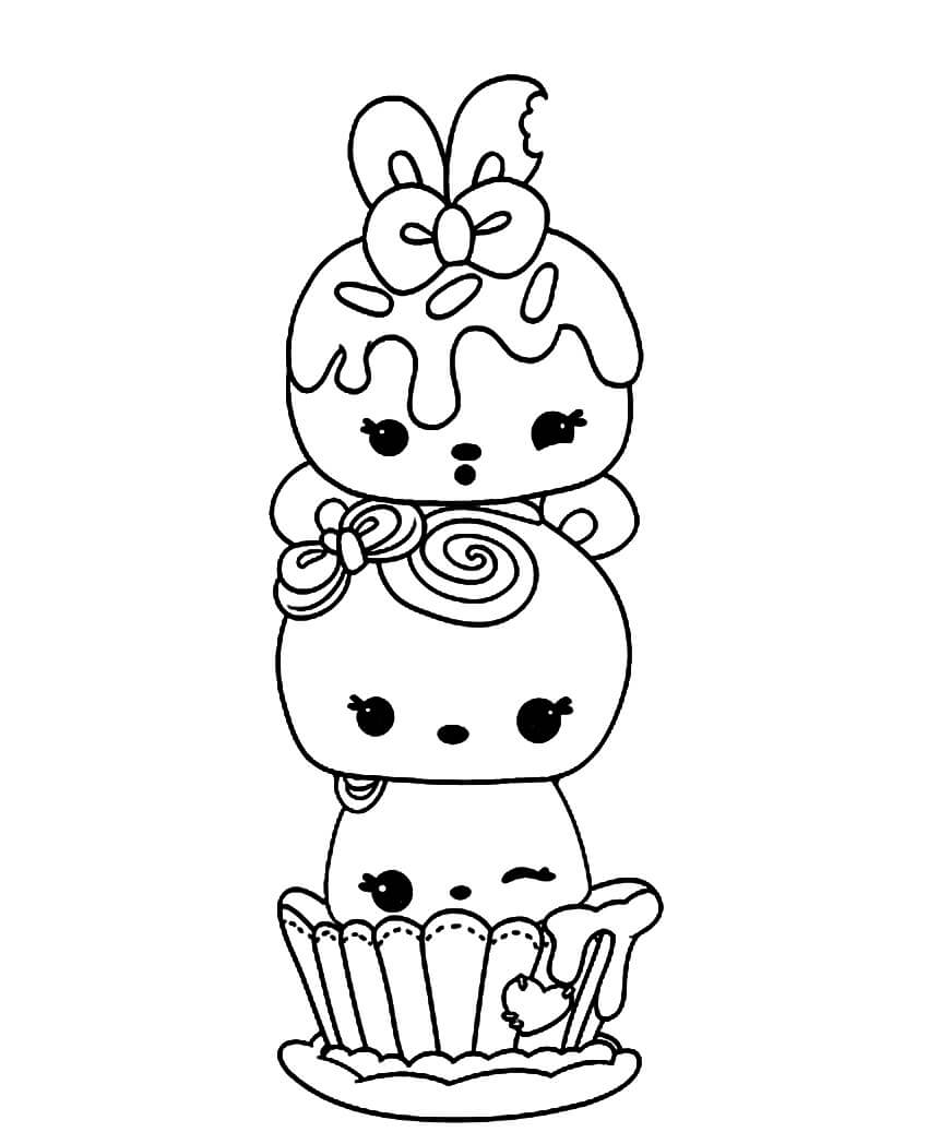 Coloriage Ice Cream Nums - Num noms à imprimer