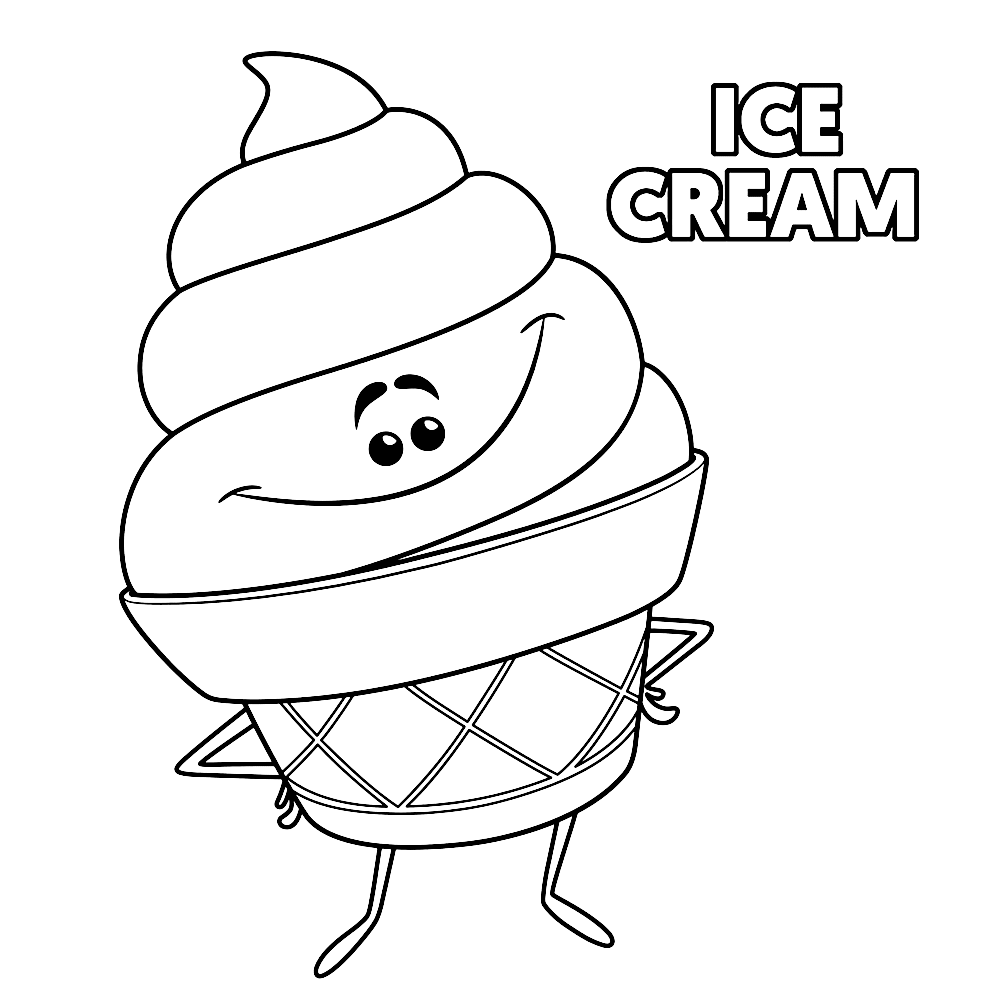 Coloriage Icecream Emoji Monde Secret Des Emojis - Le Monde secret des Emojis à imprimer